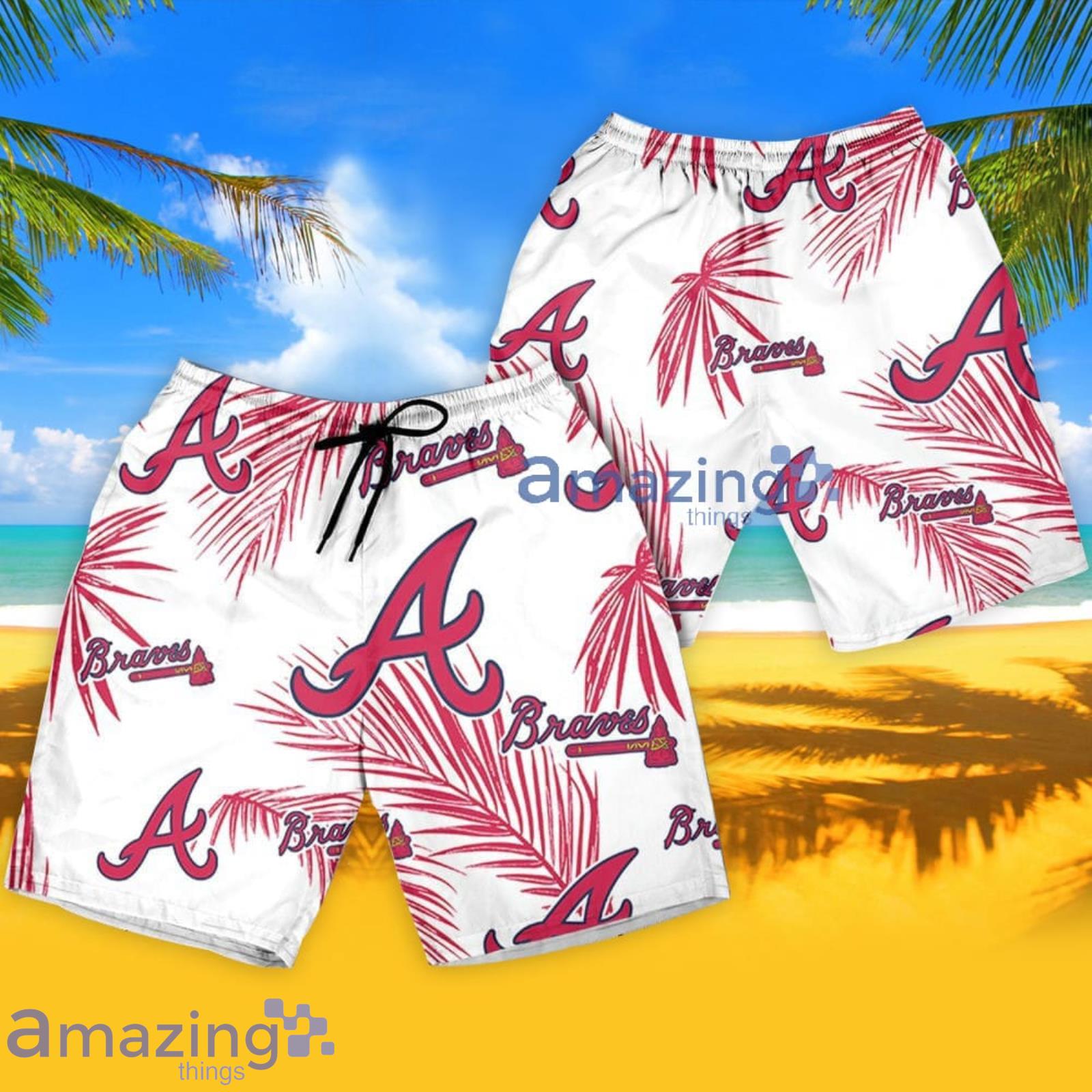 Atlanta Braves Palm Leaves Pattern Tropical Hawaiian Shirt And