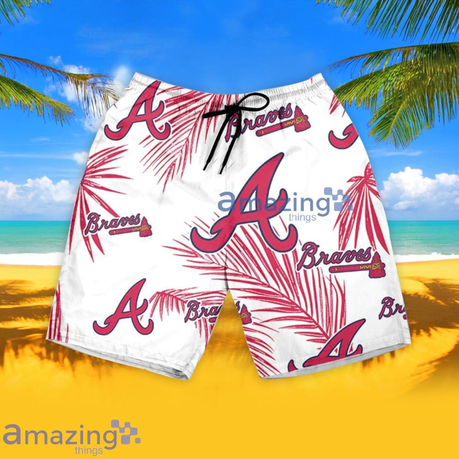 Atlanta Braves Palm Leaves Pattern Tropical Hawaiian Shirt And