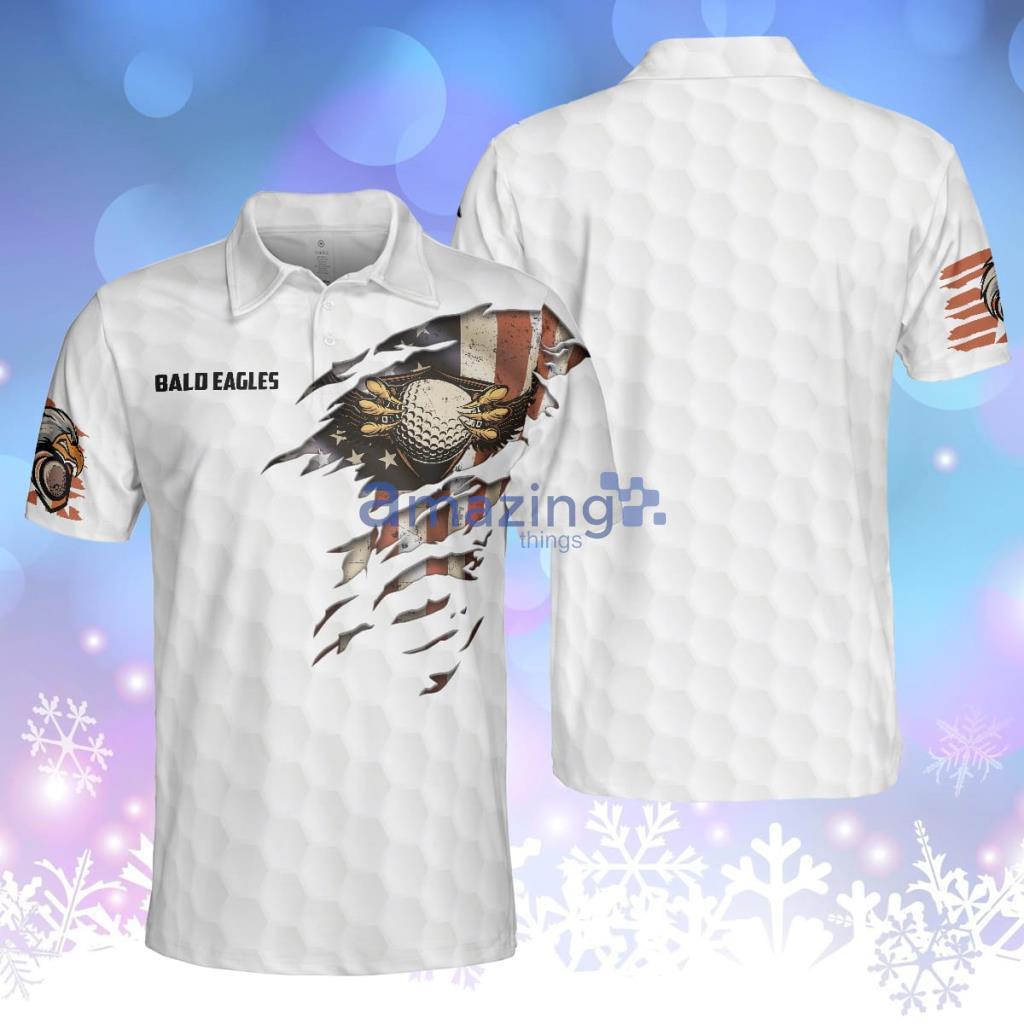 Bald Eagles American Golfer Eagle Golf Ball Texture Polo Shirt - Bald Eagles American Golfer Eagle Golf Ball Texture Polo Shirt