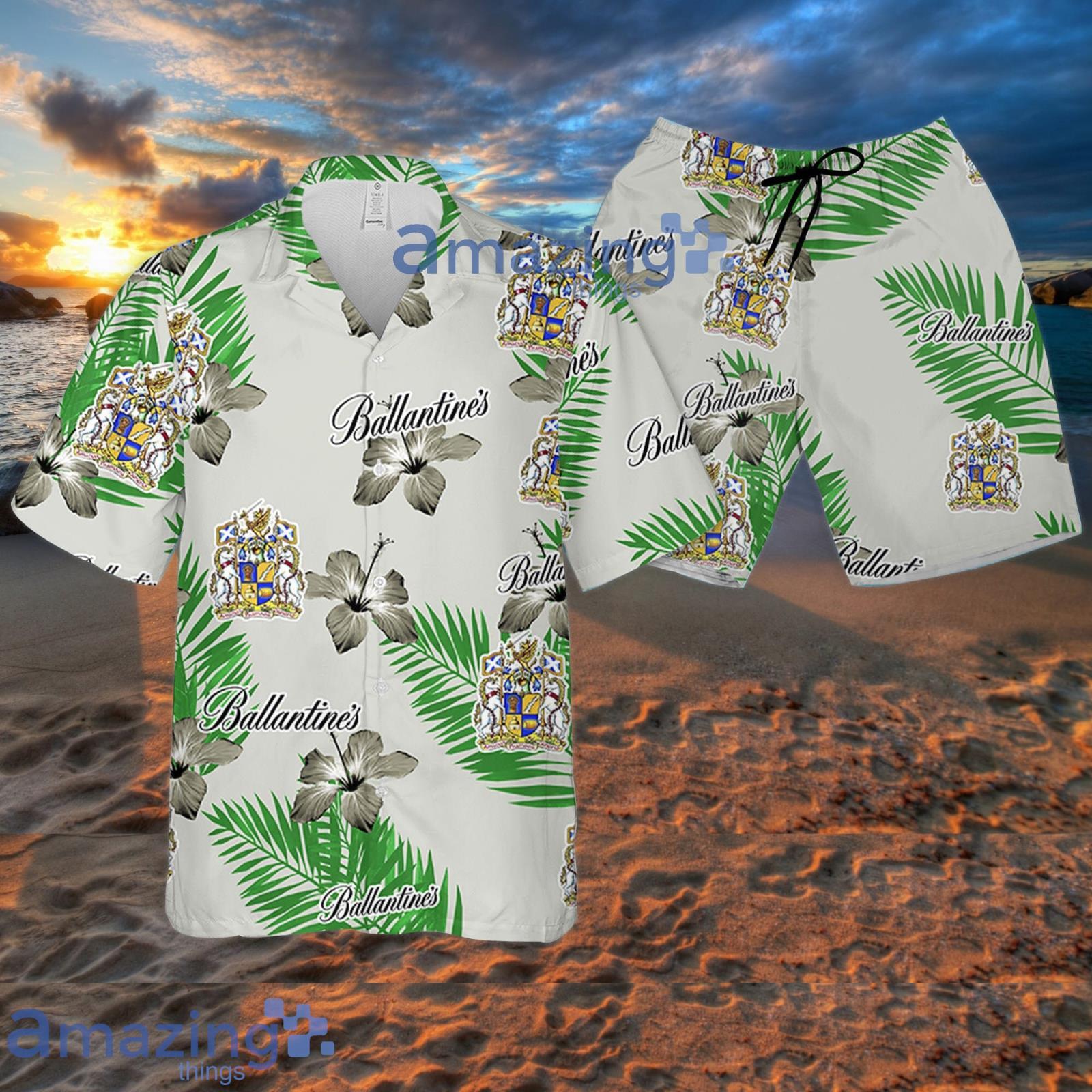 Ballantines Hibiscus Flower Pattern Hawaiian Shirt Summer Gift For Beer Lover Product Photo 1