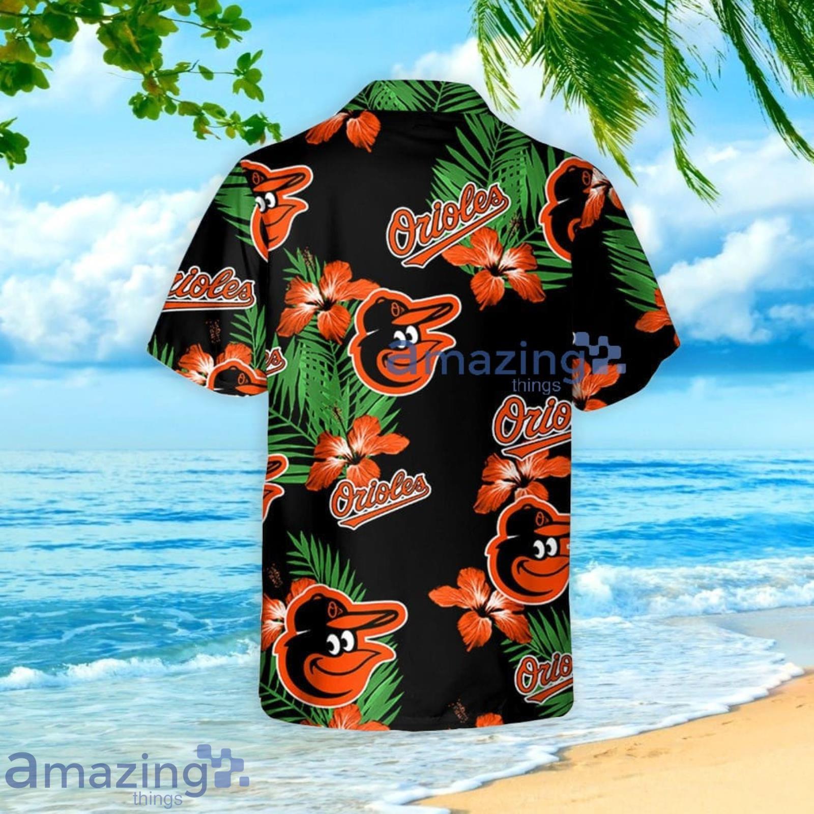 Baltimore Orioles Team Hibiscus Pattern Aloha Hawaiian Shirt