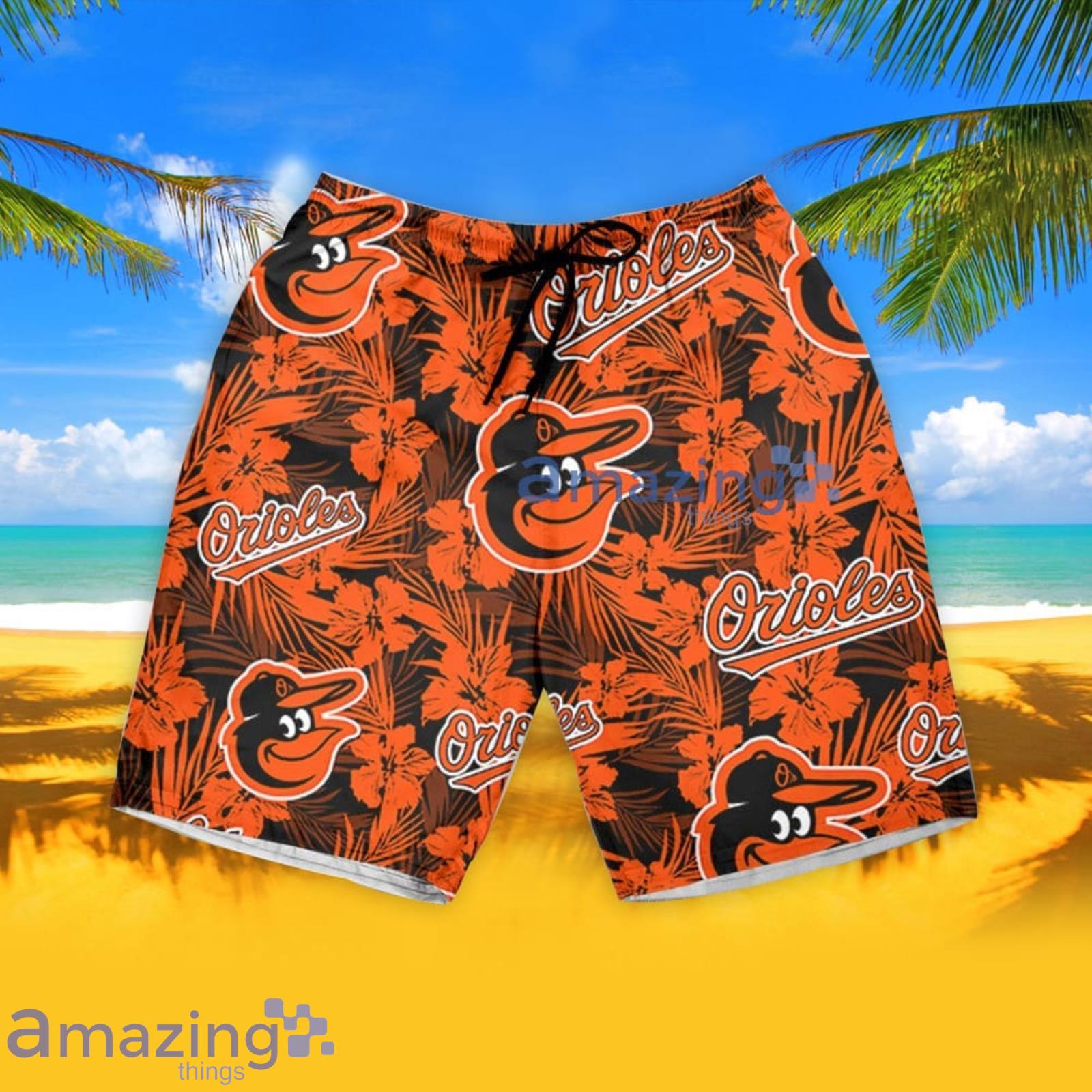 Baltimore Orioles Tropical Flower Aloha Hawaiian Shirt And Shorts