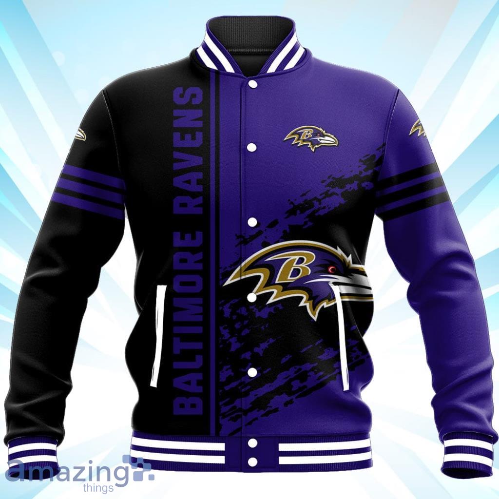 Baltimore Ravens Baseball Jacket Quarter Style NFL For Fans - Baltimore Ravens Baseball Jacket Quarter Style NFL For Fans
