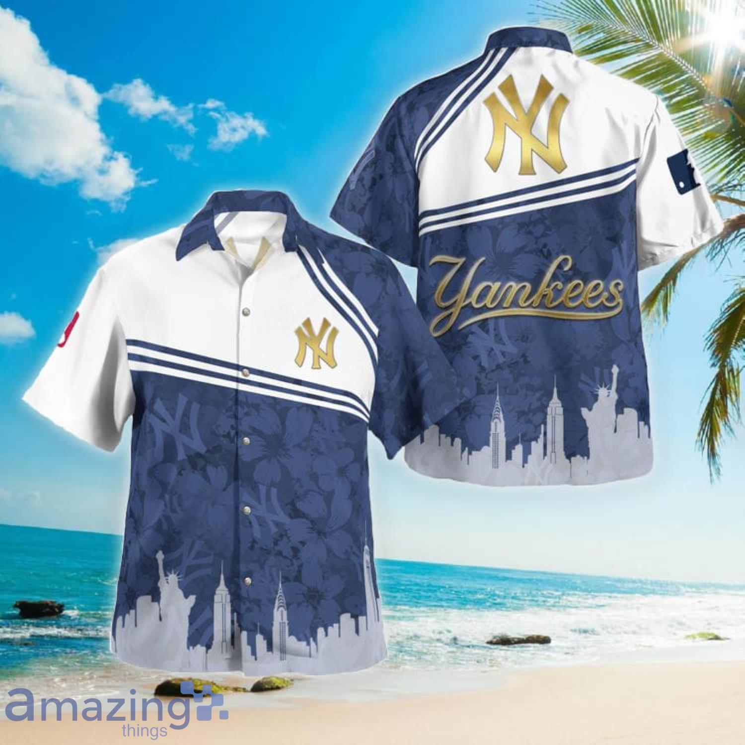 MLB Summer Aloha New York Yankees Logo Hawaiian Shirt For Fans