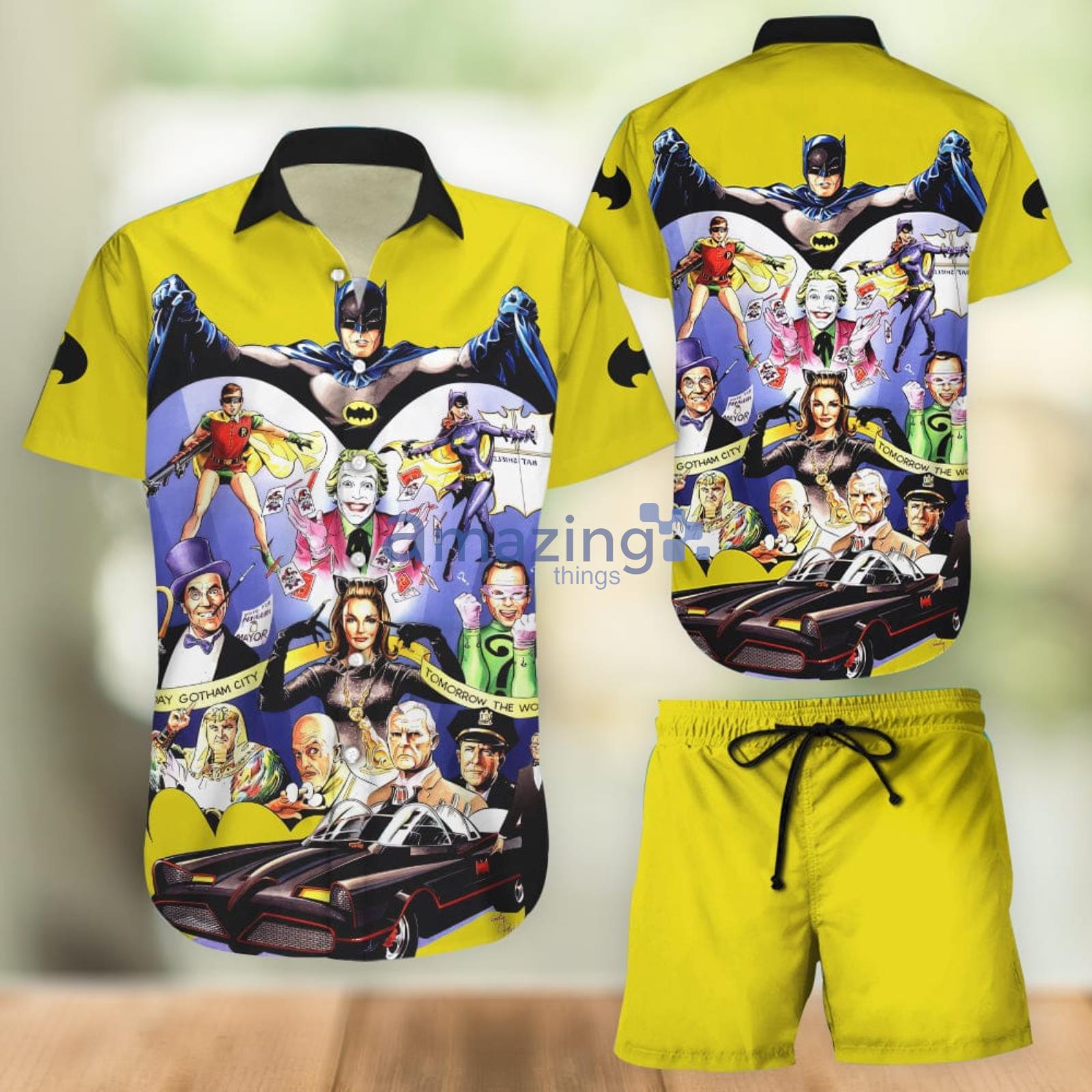 Batman 1966 Characters Combo Hawaiian Shirt And Shorts Summer Set Holiday Gift Product Photo 1