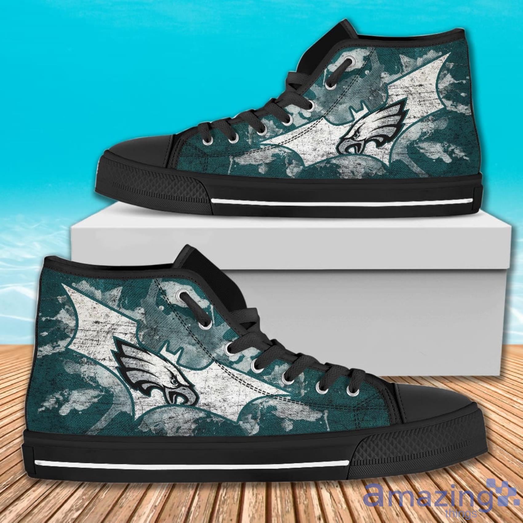 Batman Style Philadelphia Eagles High Top Shoes For Men And Women