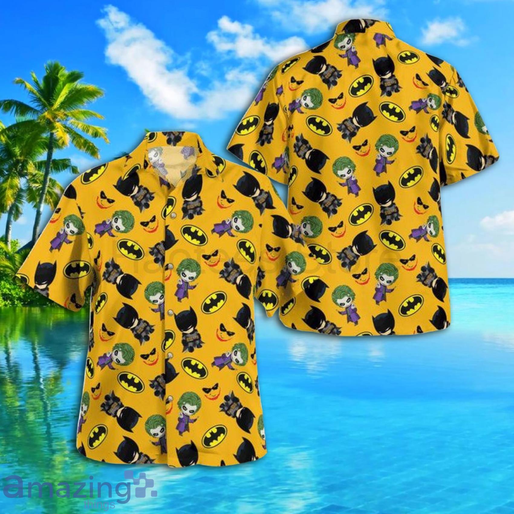 Batman Yellow Tropical All Over Print Hawaiian Shirt Product Photo 1 Batman Yellow Tropical All Over Print Hawaiian Shirt Product Photo 1
