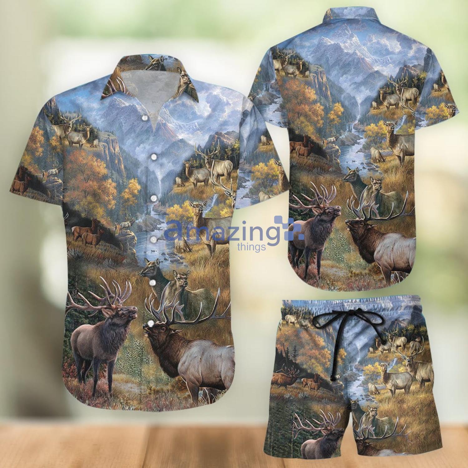 Beautiful Country Elk Aloha Combo Hawaiian Shirt And Shorts Gift For Summer Vacation Product Photo 1