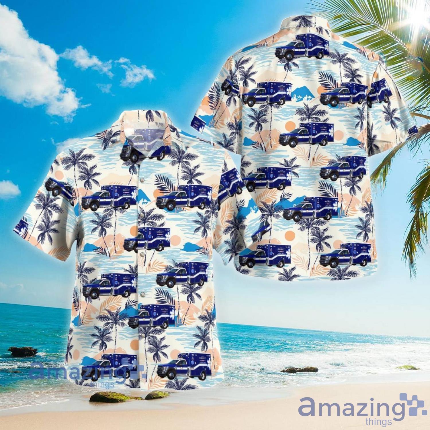 Becket Massachusetts Becket Ambulance Aloha Short Sleeve Hawaiian Shirt Summer Gift Product Photo 1