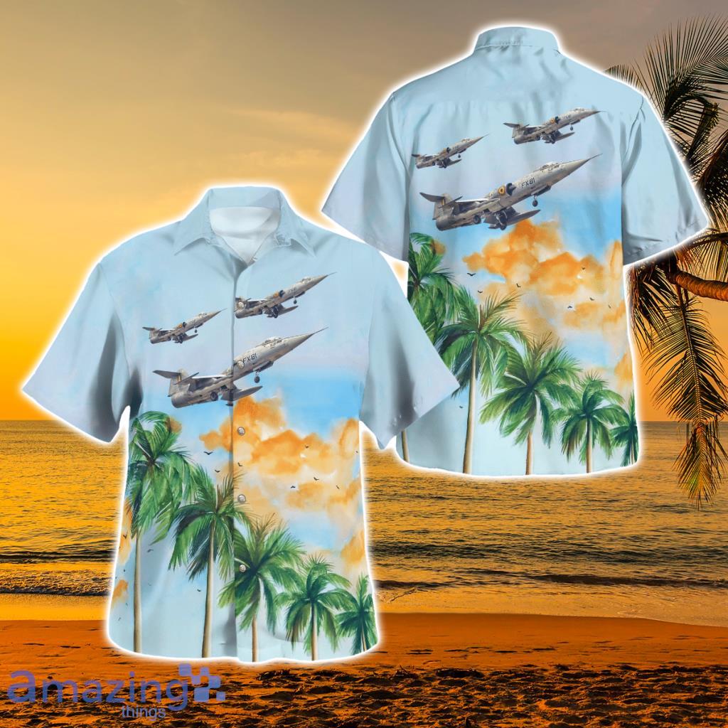 Belgian Air Force Lockheed F-104g Starfighter Hawaiian Shirt - Belgian Air Force Lockheed F-104g Starfighter Hawaiian Shirt