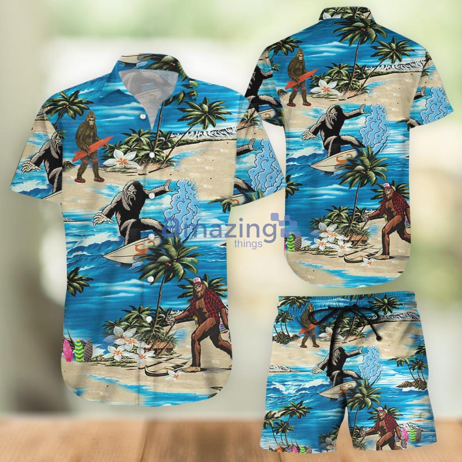 Bigfoot Hawaii Aloha Combo Hawaiian Shirt And Shorts Gift For Summer Vacation Product Photo 1
