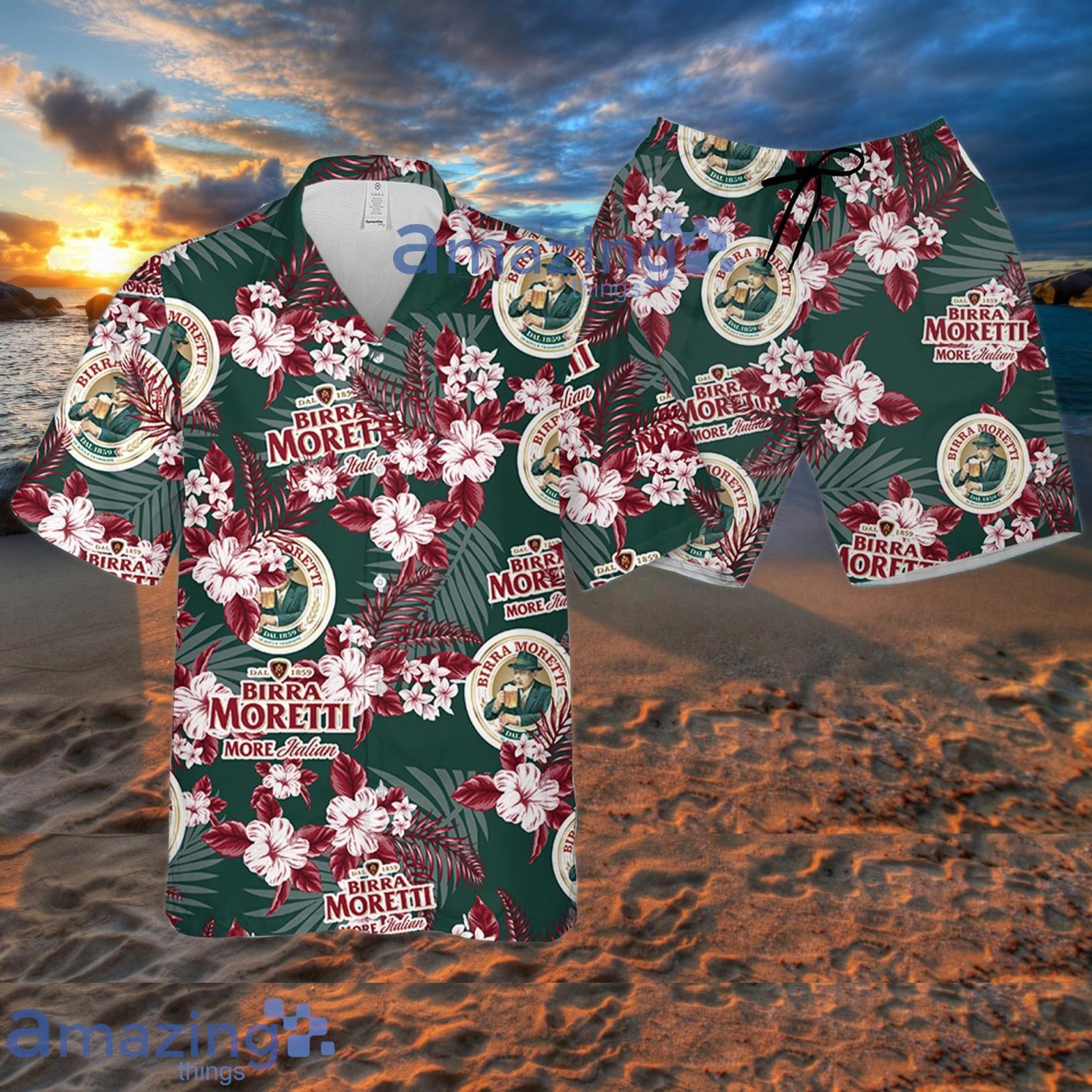 Birra Moretti Flowers Pattern Hawaiian Shirt Summer Gift For Beer Lover Product Photo 1