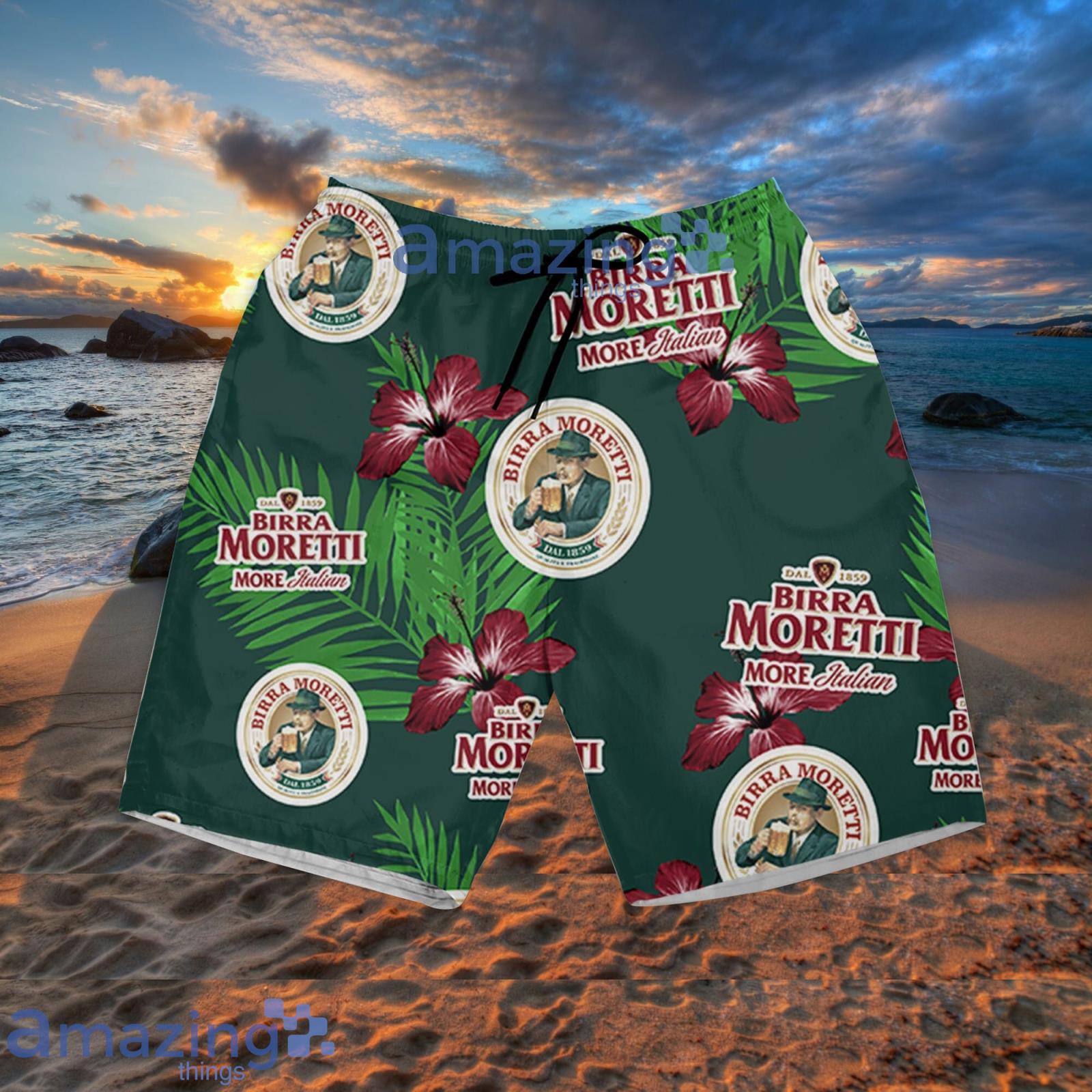Birra Moretti Hibiscus Flower Pattern Hawaiian Shirt Summer Gift For Beer Lover image Birra Moretti Hibiscus Flower Pattern Hawaiian Shirt Summer Gift For Beer Lover Product Photo 4