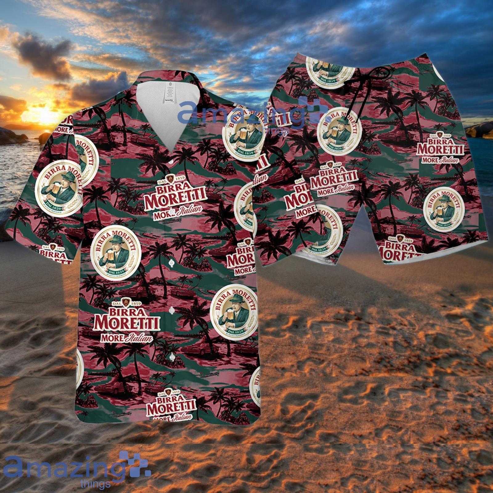Birra Moretti Sea Island Pattern Hawaiian Shirt Summer Gift For Beer Lover Product Photo 1
