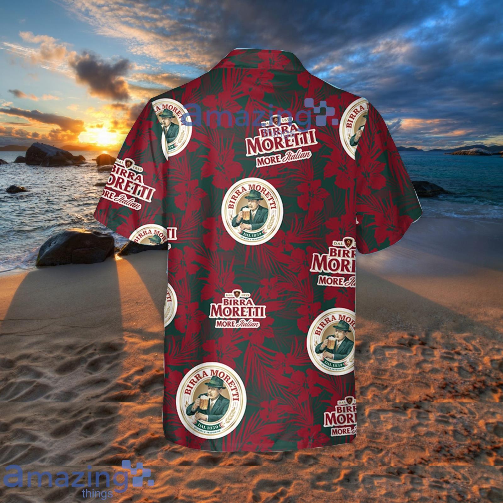 Birra Moretti Tropical Flower Pattern Hawaiian Shirt Summer Gift For Beer Lover image Birra Moretti Tropical Flower Pattern Hawaiian Shirt Summer Gift For Beer Lover Product Photo 3