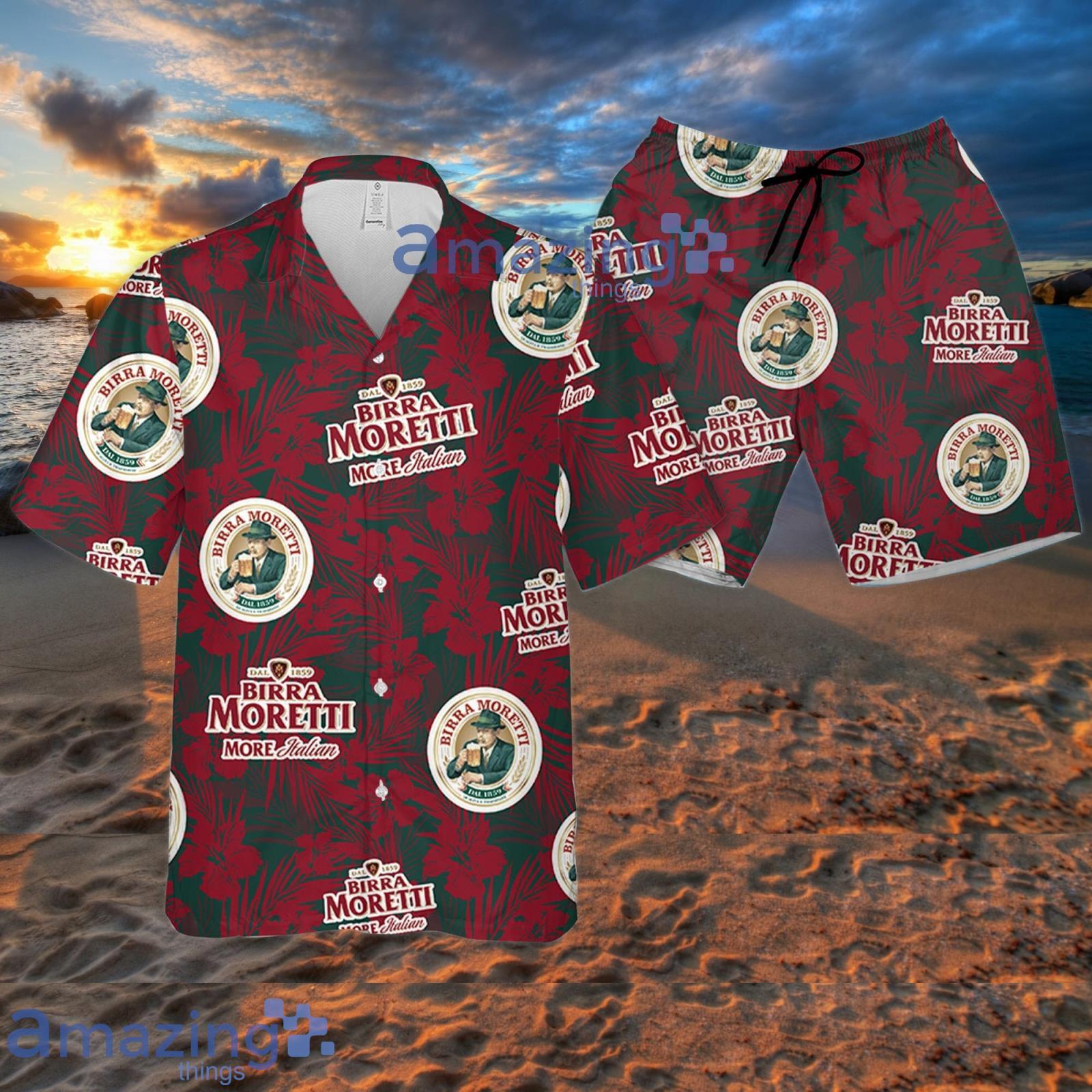 Birra Moretti Tropical Flower Pattern Hawaiian Shirt Summer Gift For Beer Lover Product Photo 1