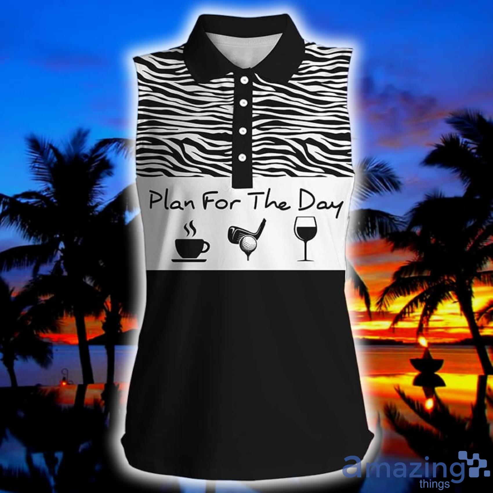 Black Funny Plan For The Day Coffee Golf Wine Golf Gift For Women Womens Sleeveless Polo Shirt Product Photo 1 Black Funny Plan For The Day Coffee Golf Wine Golf Gift For Women Womens Sleeveless Polo Shirt Product Photo 1