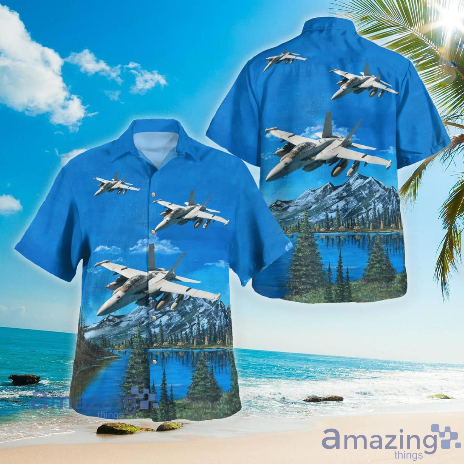 Boeing EA-18G Growler Aloha Short Sleeve Hawaiian Shirt Summer Gift Product Photo 1
