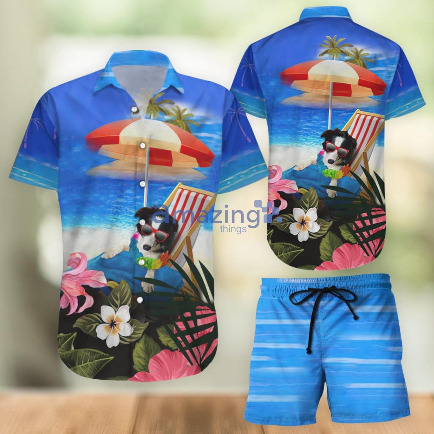 Border Collie Custom Name Women Hawaiian Shirt And Shorts Gift For Summer Vacation Product Photo 1