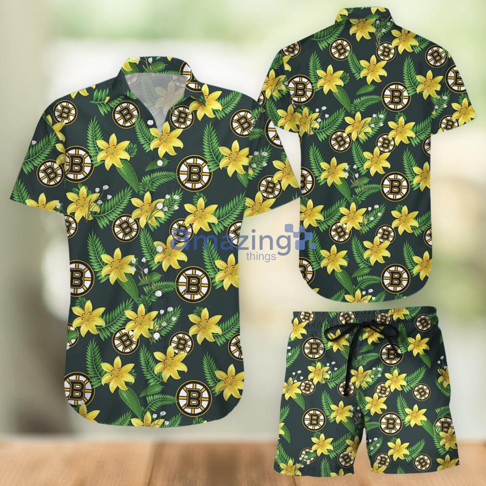 Boston Bruins Combo Hawaiian Shirt And Shorts Summer Set Holiday Gift Product Photo 1