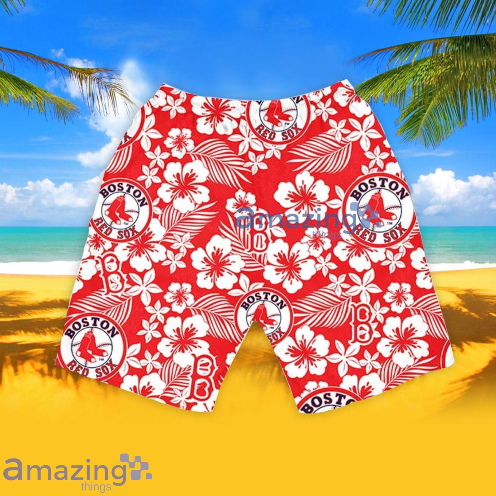 Boston Red Sox Team Hibiscus Pattern Aloha Hawaiian Shirt Summer