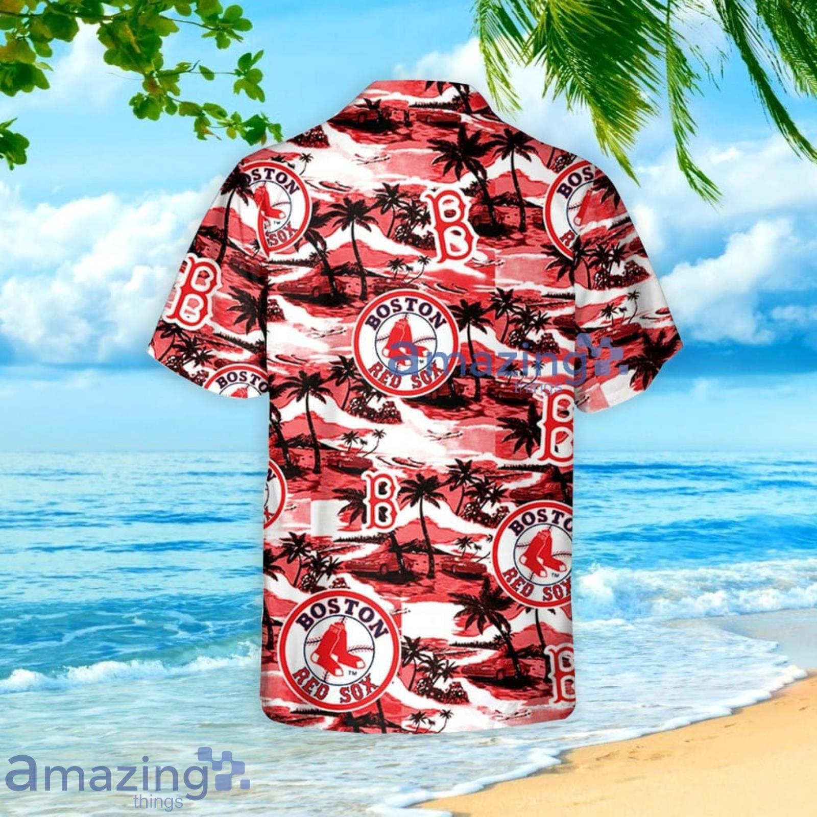 Boston Red Sox Vintage Sea Island Pattern Hawaiian Shirt And Shorts Gift  For Summer