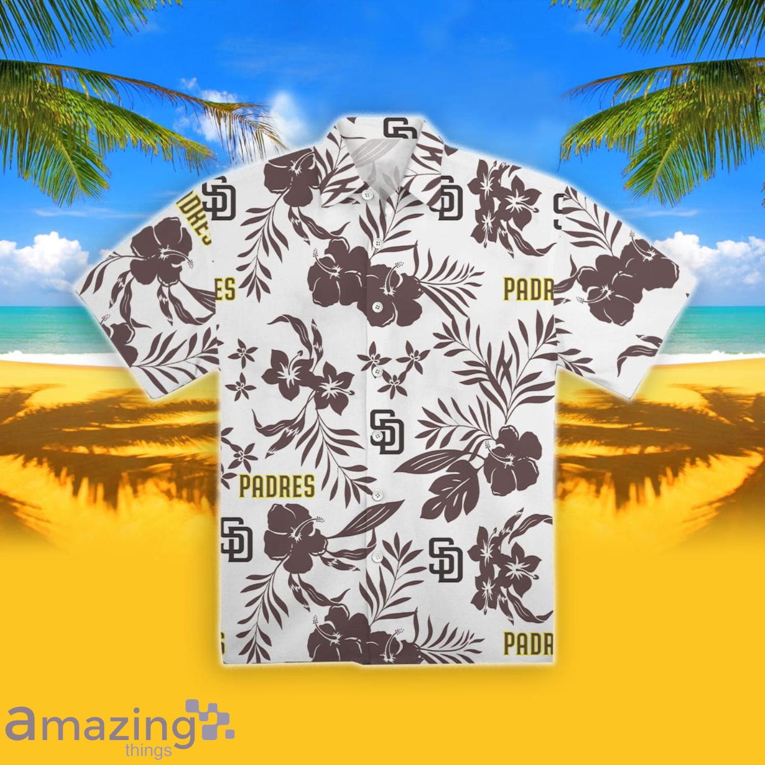 Brown tropical pattern padres Aloha Summer Gift Hawaiian Shirt For Men And Women Product Photo 1
