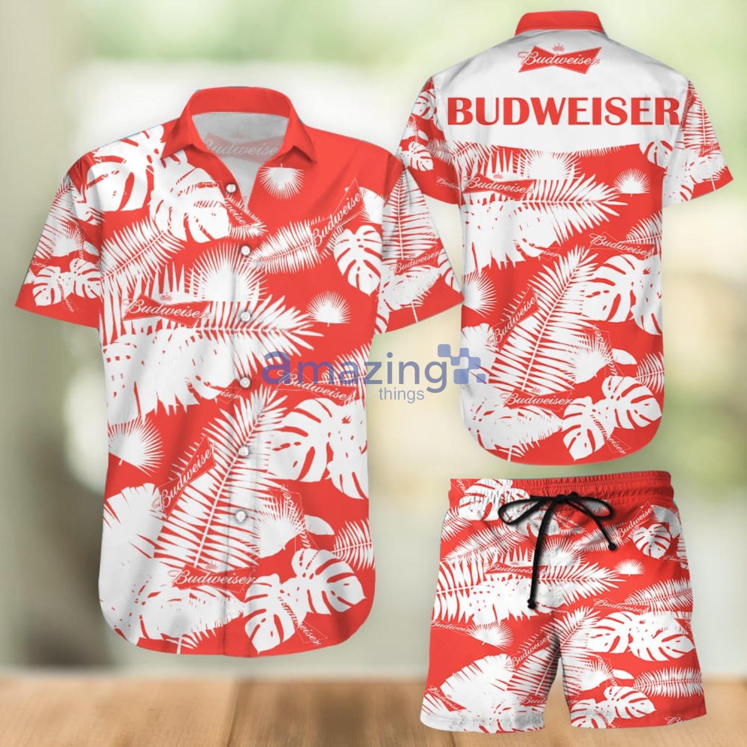 Budweiser Aloha Combo Hawaiian Shirt And Shorts Gift For Summer Vacation Product Photo 1