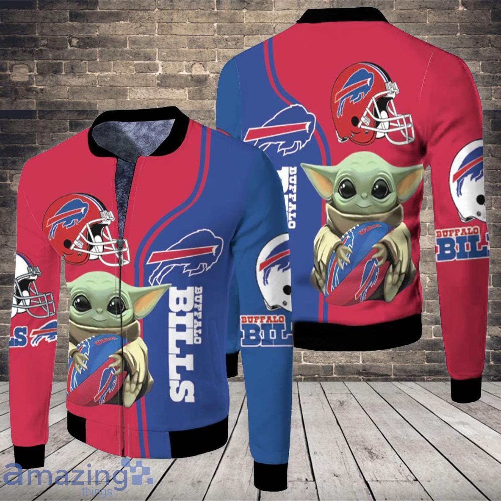 Buffalo Bills Baby Yoda The Mandalorian All Over printed 3D Fleece Bomber  Jacket