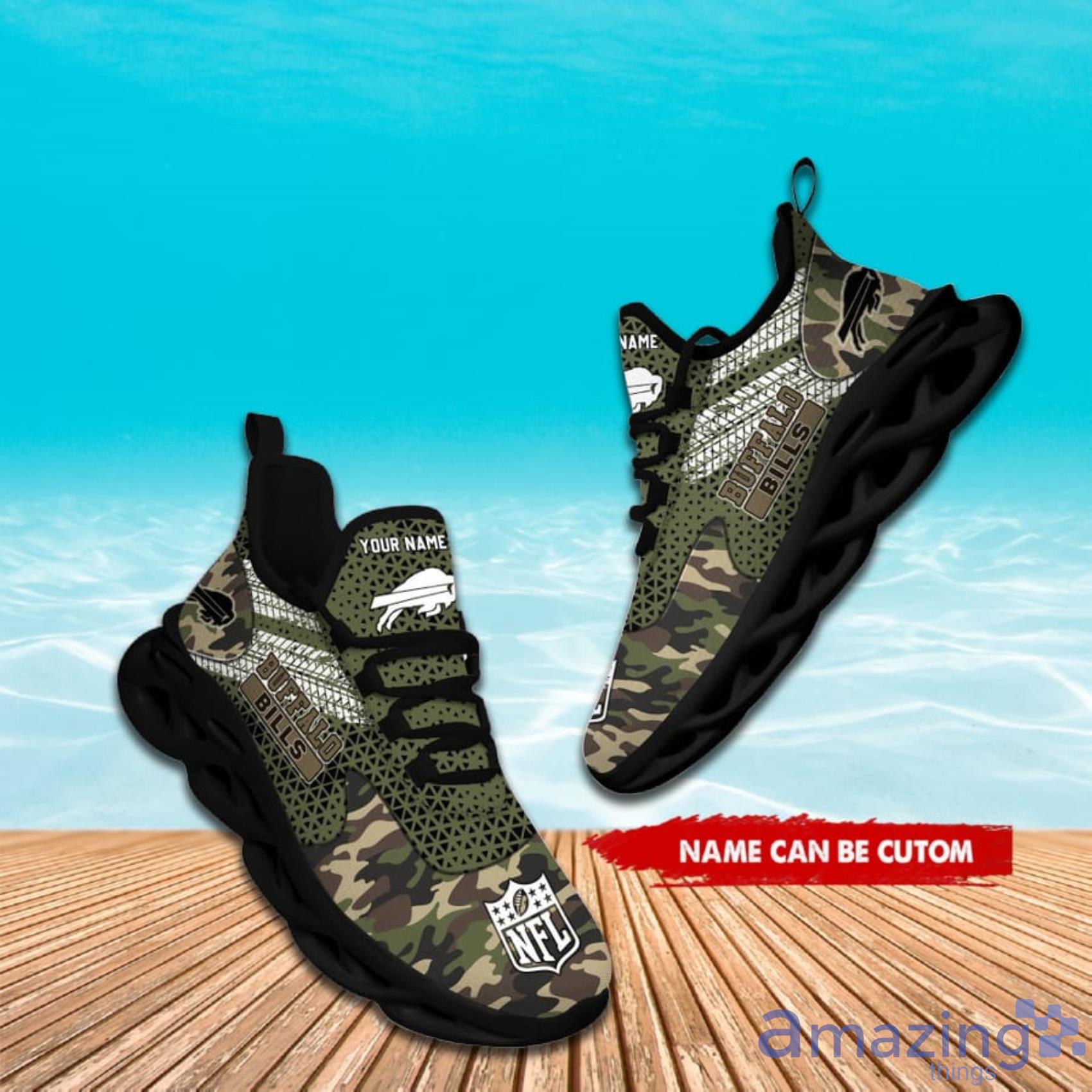 Buffalo Bills Camo Camouflage Design Running Sneaker Max Soul