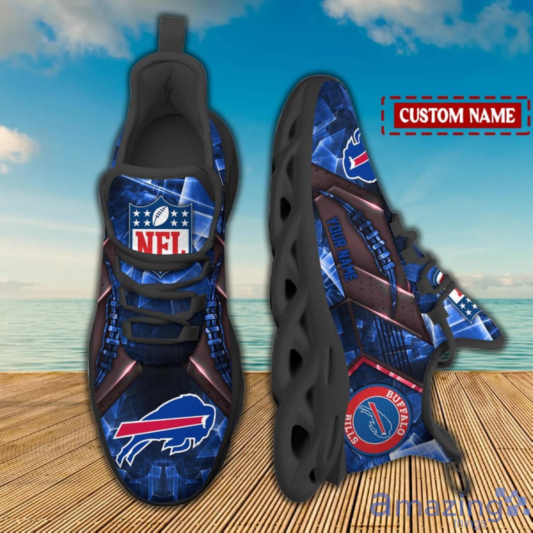 Buffalo Bills NFL Light Abstract Pattern Custom Name Max Soul Shoes For Men  And Women