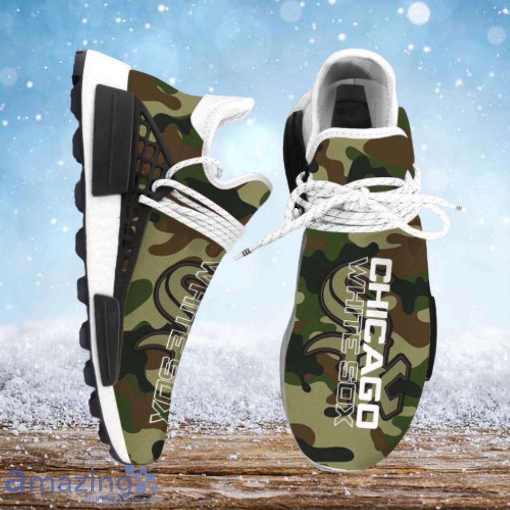 Camo Camouflage Chicago White Sox MLB NMD Human Race Shoes Running Sneakers - Camo Camouflage Chicago White Sox MLB NMD Human Race Shoes Running Sneakers