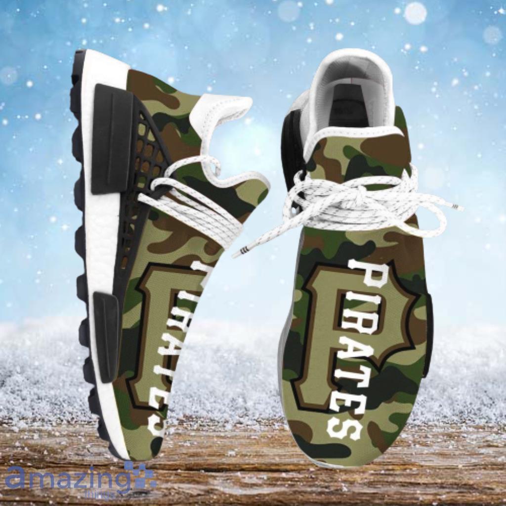 Camo Camouflage Pittsburgh Pirates MLB NMD Human Race Shoes Running Sneakers - Camo Camouflage Pittsburgh Pirates MLB NMD Human Race Shoes Running Sneakers