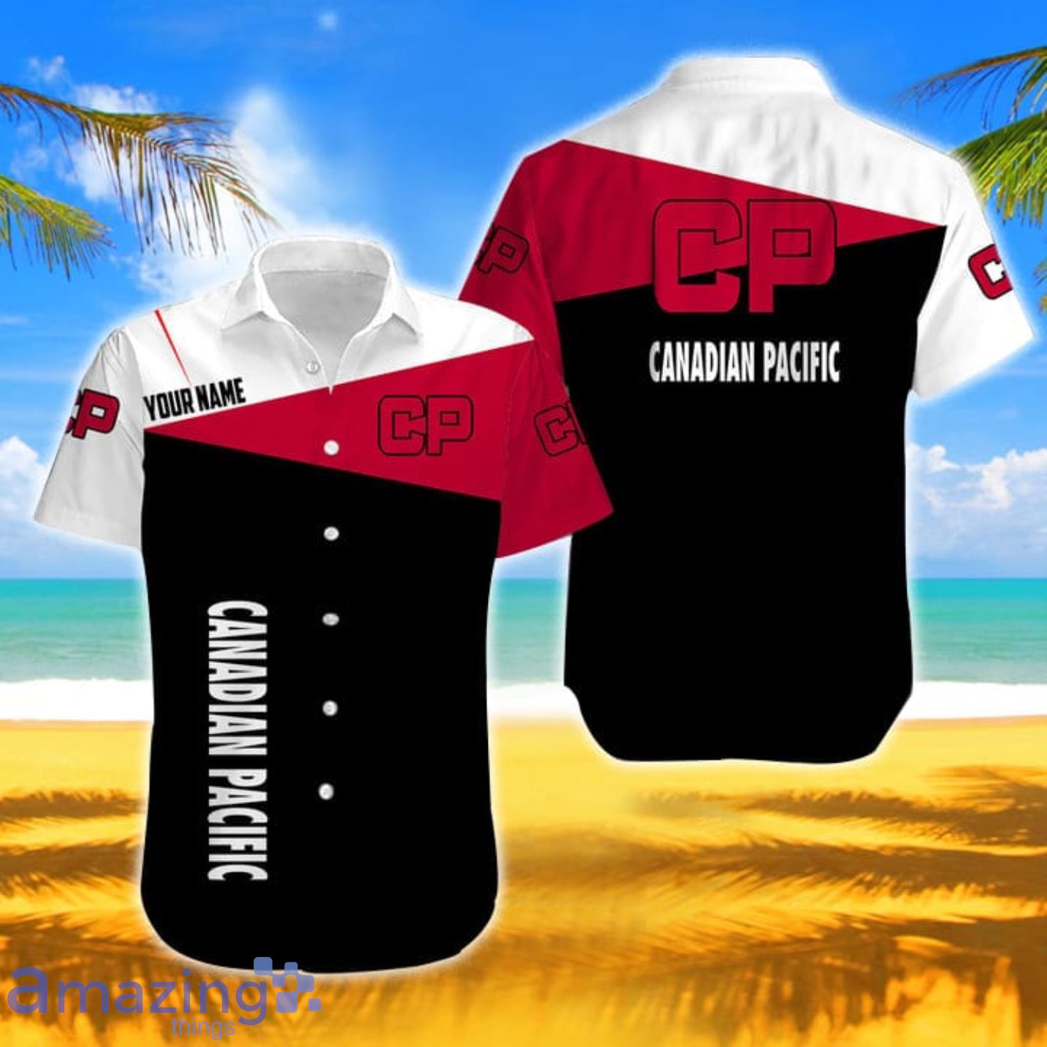 Canadian Pacific Short Sleeve Custom Name Hawaiian Shirt For Men And Women Product Photo 1