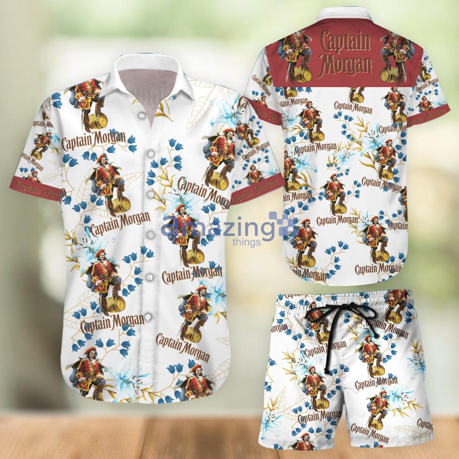 Captain Morgan Aloha Combo Hawaiian Shirt And Shorts Gift For Summer Vacation Product Photo 1