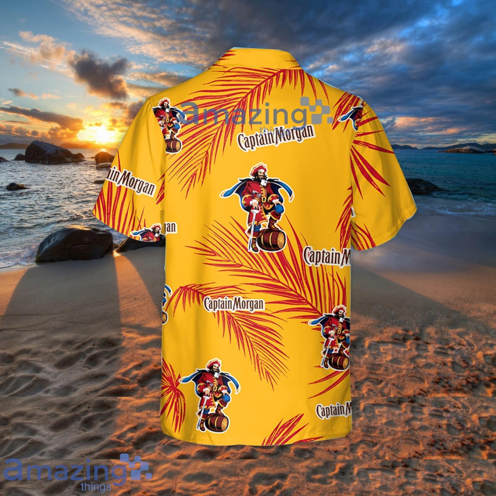 Captain Morgan Palm Leaves Pattern Hawaiian Shirt Summer Gift For Beer Lover image Captain Morgan Palm Leaves Pattern Hawaiian Shirt Summer Gift For Beer Lover Product Photo 3