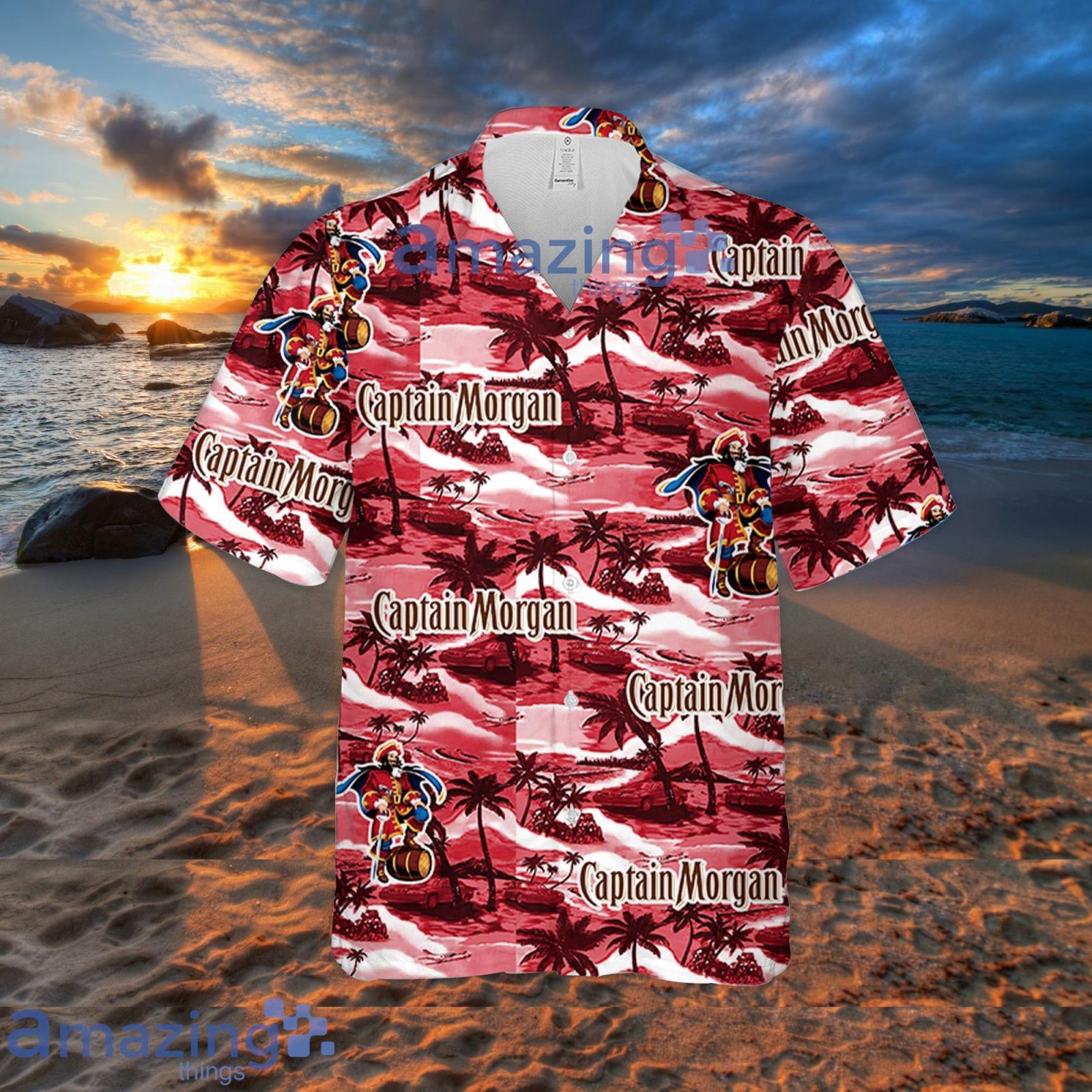 Captain Morgan Sea Island Pattern Hawaiian Shirt Summer Gift For Beer Lover image Captain Morgan Sea Island Pattern Hawaiian Shirt Summer Gift For Beer Lover Product Photo 2