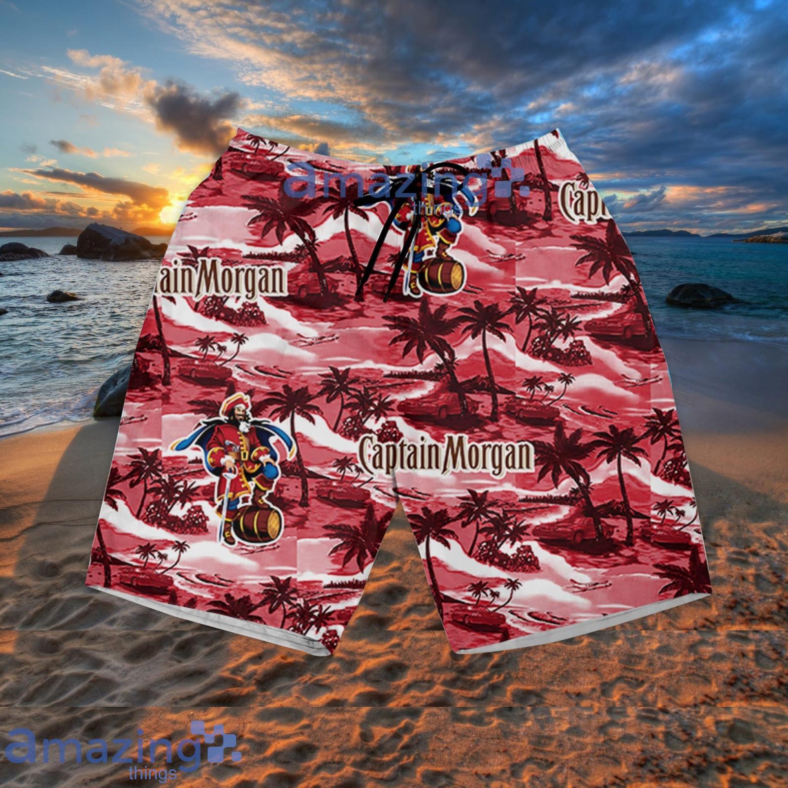 Captain Morgan Sea Island Pattern Hawaiian Shirt Summer Gift For Beer Lover image Captain Morgan Sea Island Pattern Hawaiian Shirt Summer Gift For Beer Lover Product Photo 4