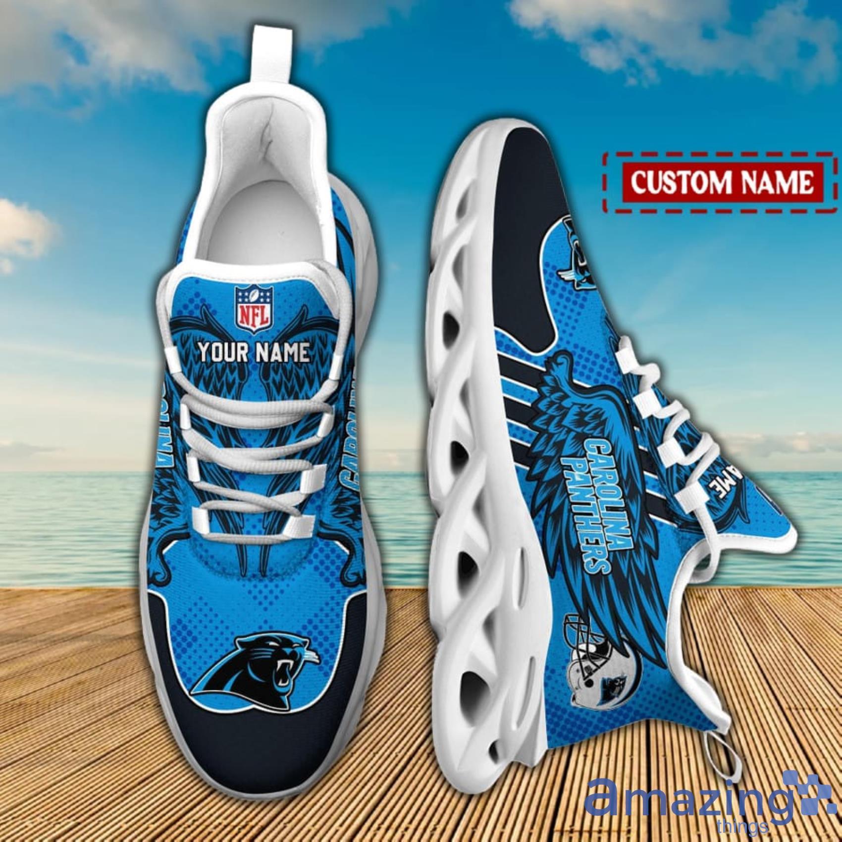 NFL Carolina Panthers Teams Football Running Reze Sneakers For Men