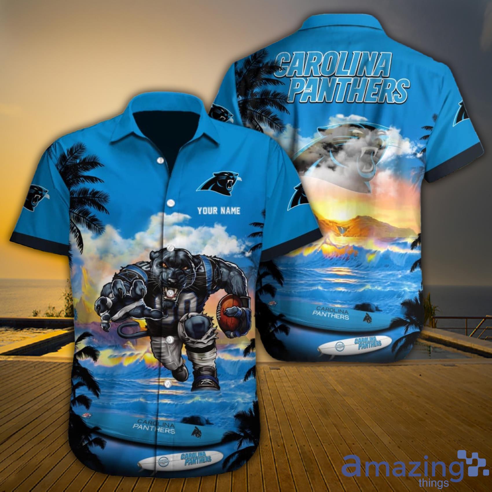 Personalized] NFL Carolina Panthers Mascot Blue Hawaiian Shirt
