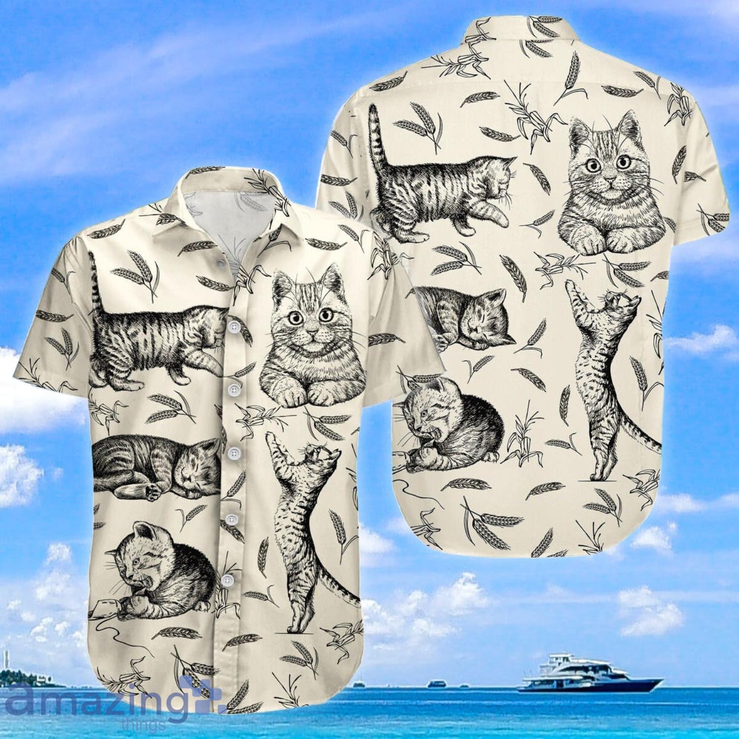 Cat Shirt Cat Hawaiian Shirt And Shorts Men Short Sleeve Hawaiian Aloha Shirt Product Photo 1