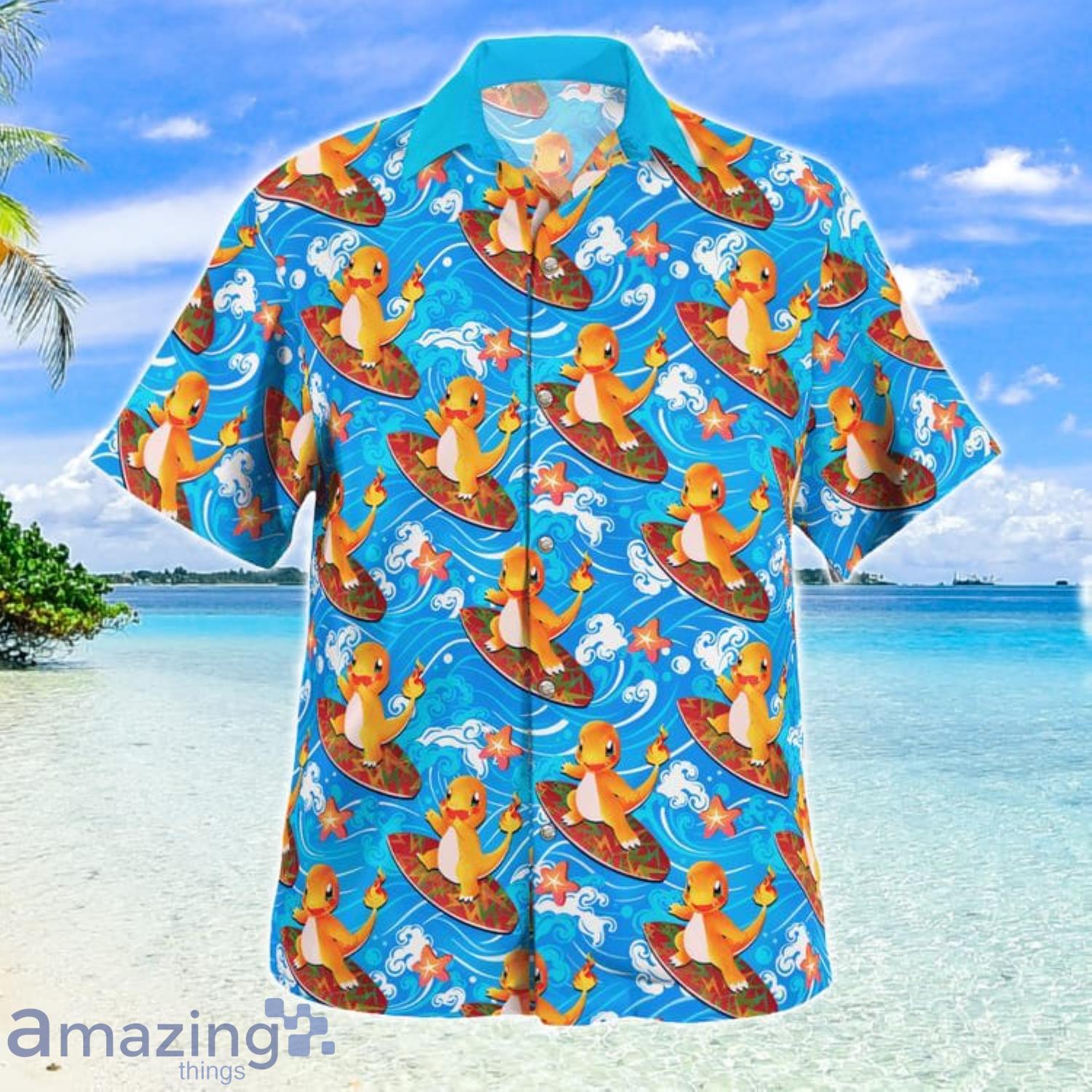 Charmander Surfing Beach Aloha Summer Gift Hawaiian Shirt Product Photo 1