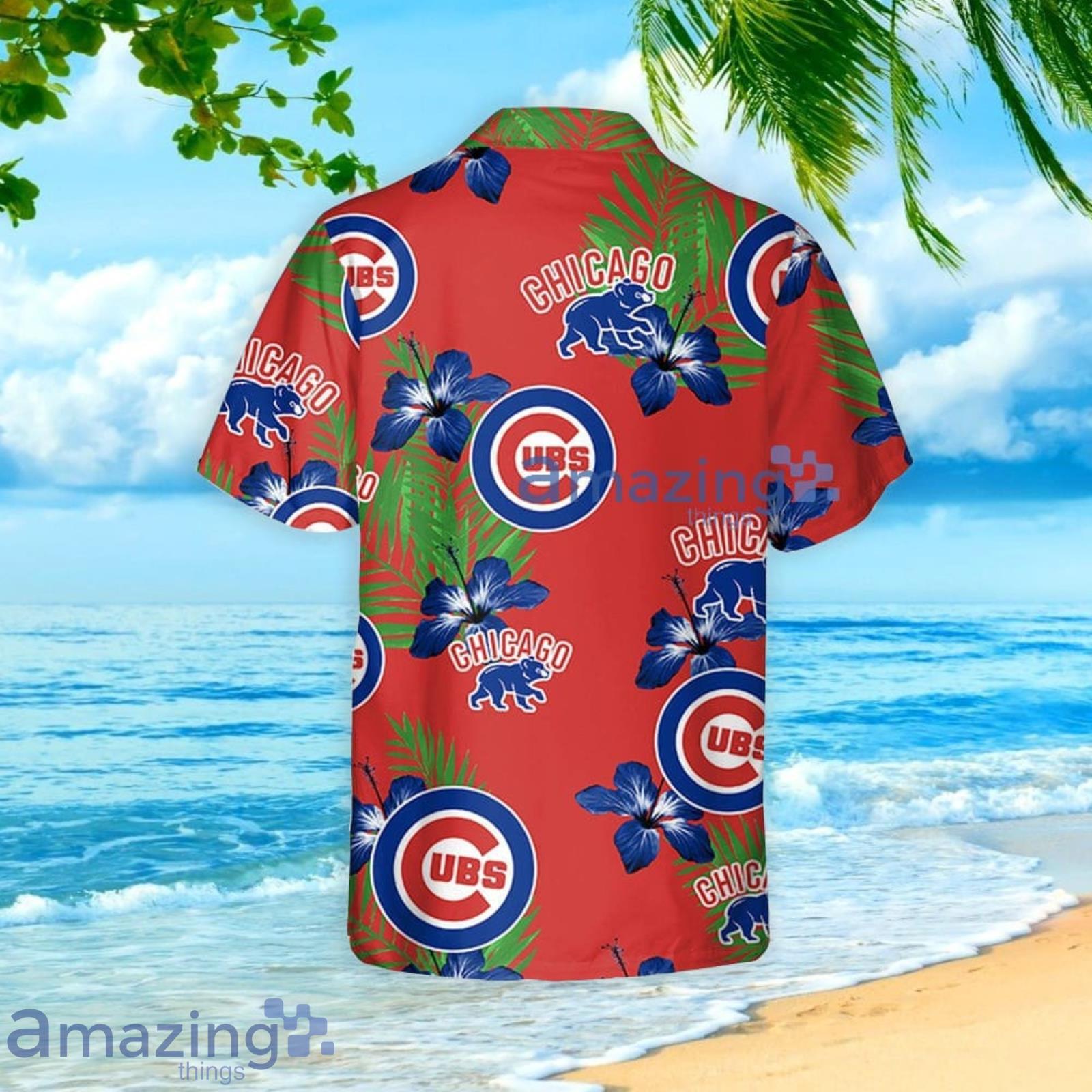 Chicago Cubs Hibiscus Flower Pattern Hawaiian Shirt And Shorts Summer Gift For Cubs Fans image Chicago Cubs Hibiscus Flower Pattern Hawaiian Shirt And Shorts Summer Gift For Cubs Fans Product Photo 3