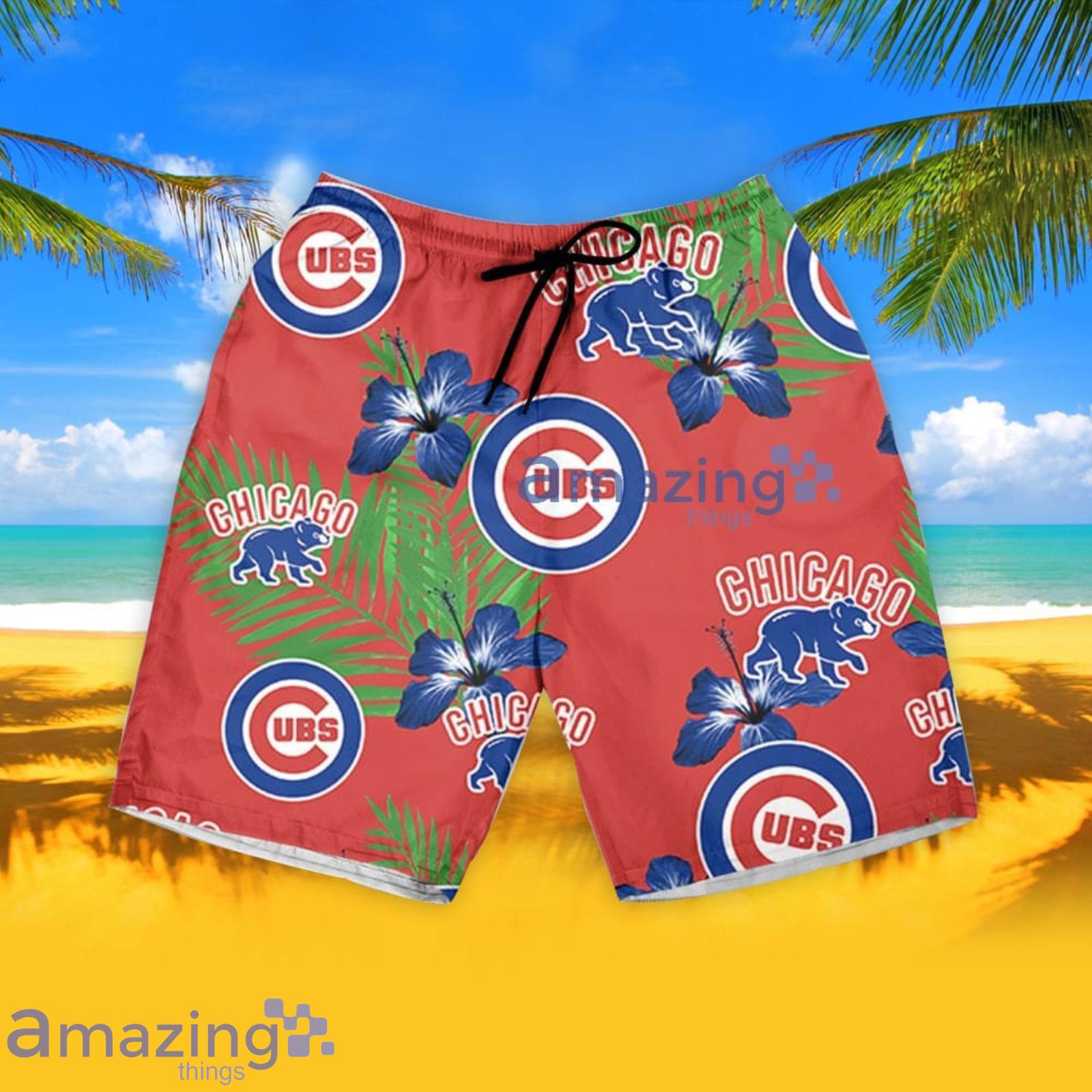 Chicago Cubs Hibiscus Flower Pattern Hawaiian Shirt And Shorts Summer Gift For Cubs Fans image Chicago Cubs Hibiscus Flower Pattern Hawaiian Shirt And Shorts Summer Gift For Cubs Fans Product Photo 5