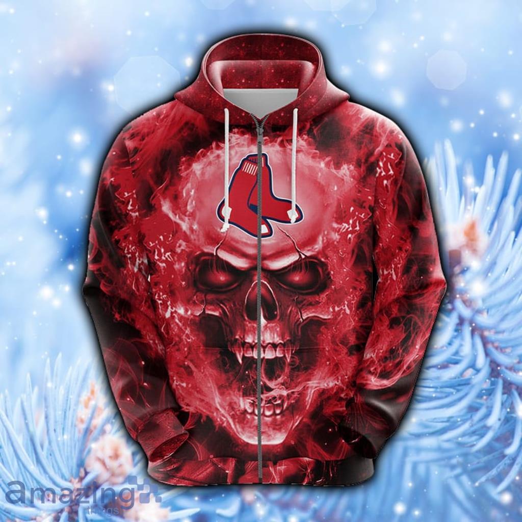 Chicago Cubs MLB Skull Red Hoodie, Zip Hoodie 3D All Over Print