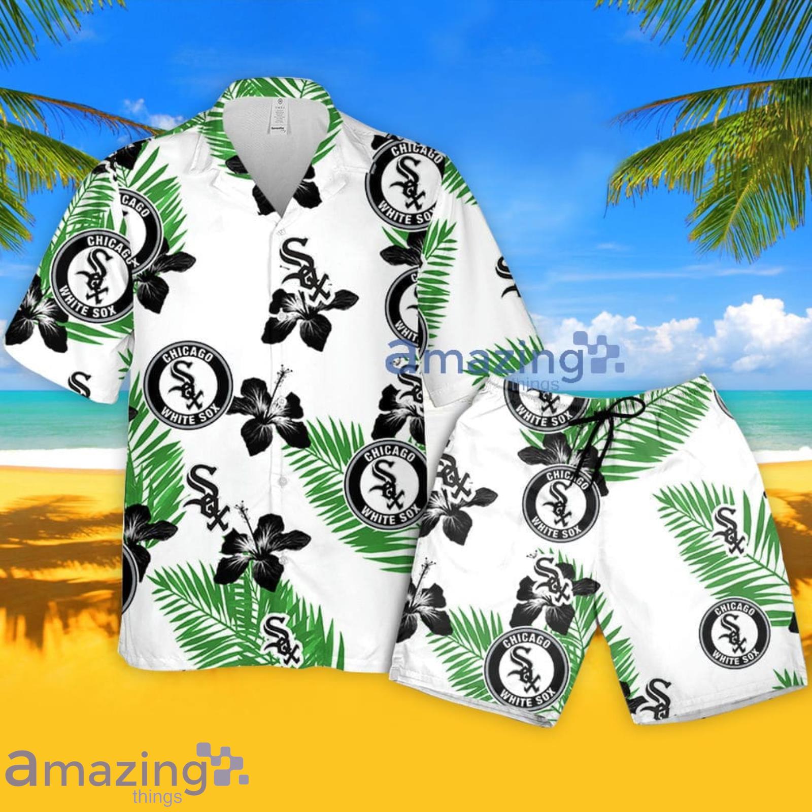 Chicago White Sox Hibiscus Flower Pattern Hawaiian Shirt And Shorts Summer  Gift For White Sox Fans