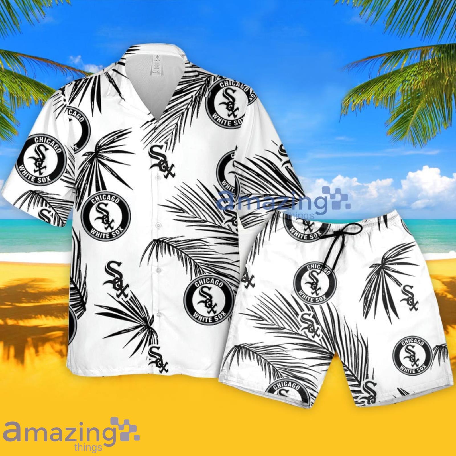 Chicago White Sox Palm Leaves Pattern Tropical Hawaiian Shirt And Shorts  Summer Gift For Fans