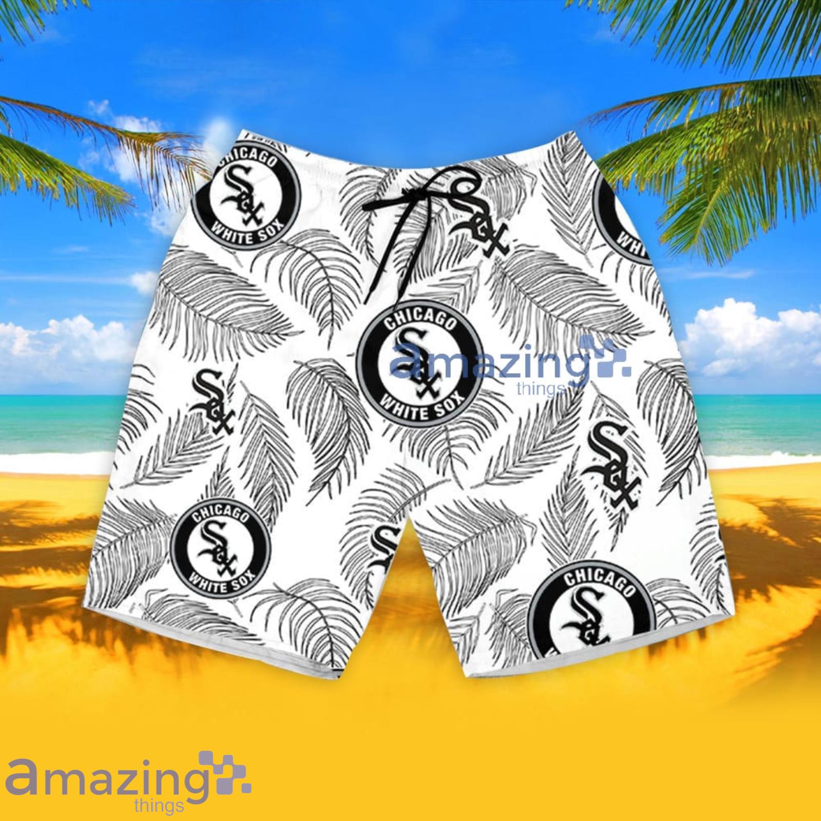 Chicago White Sox Palm Leaves Pattern Tropical Hawaiian Shirt And Shorts  Summer Gift For Fans