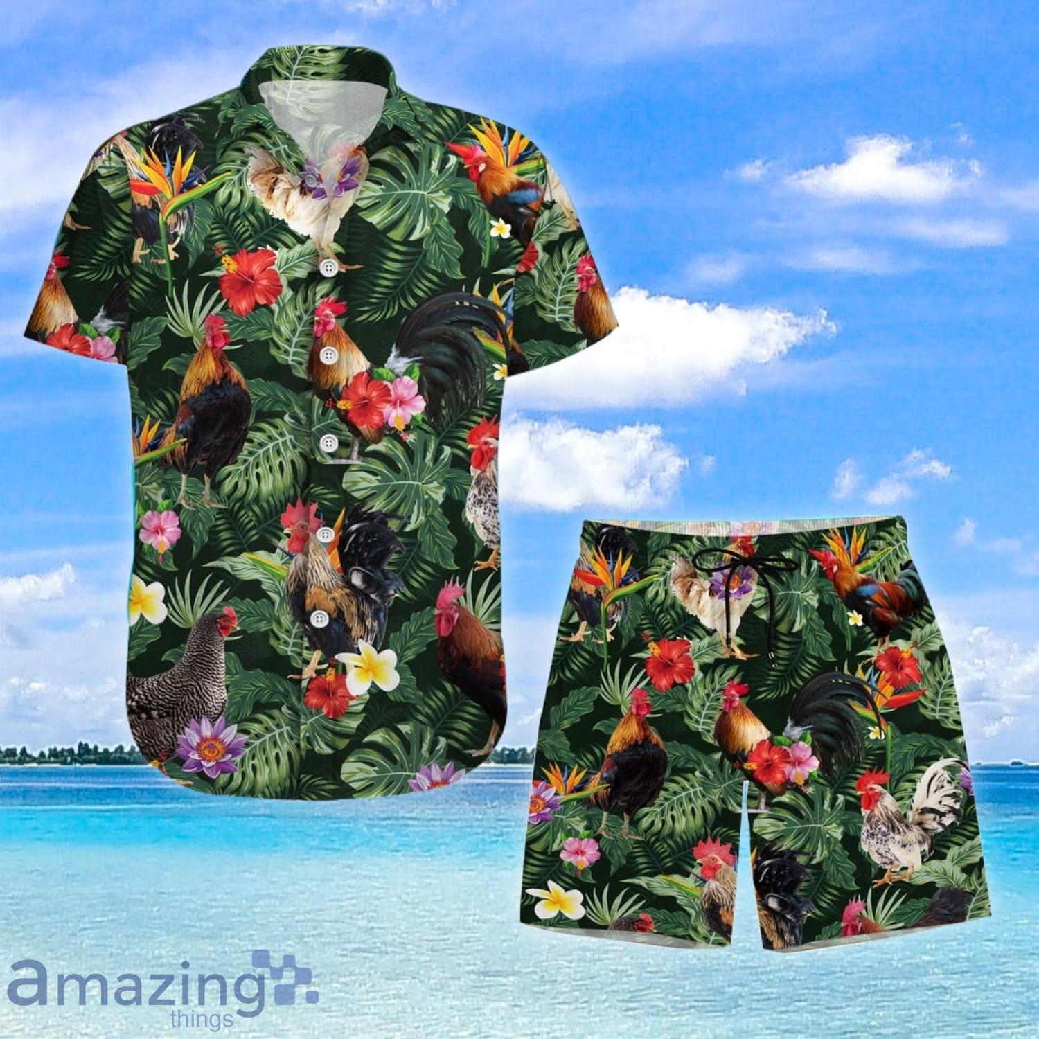 Chicken Hawaiian Shirt And Shorts And Man Chicken Shirt Funny Product Photo 1