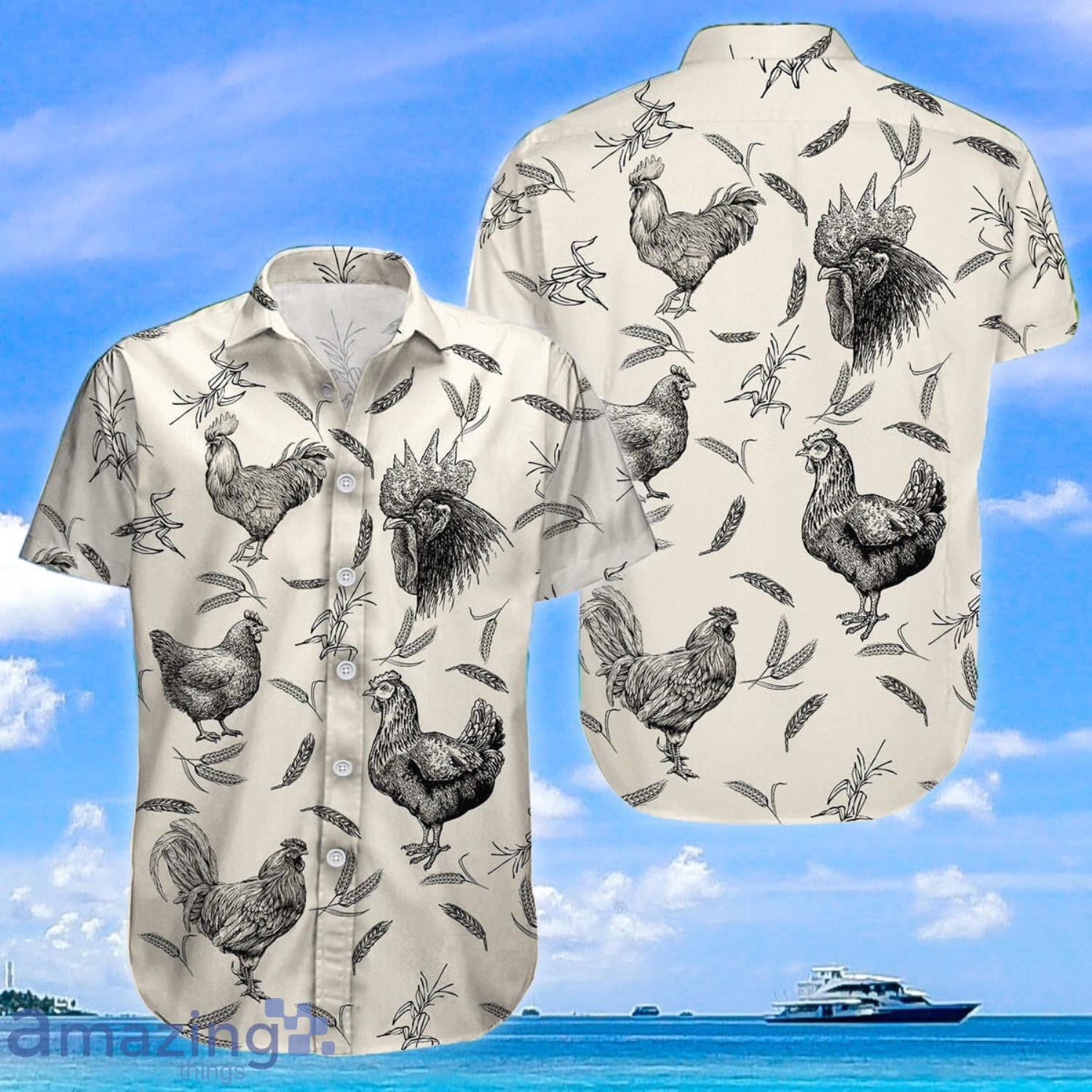 Chicken Hawaiian Shirt And Shorts Chicken Shirt Rooster Hawaiian Shirt And Shorts Product Photo 1